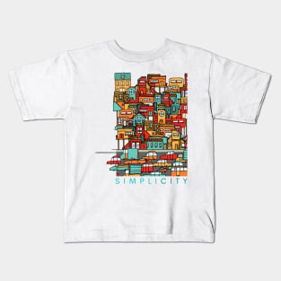 Simplicity - Simple City Retro Art Kids T-Shirt